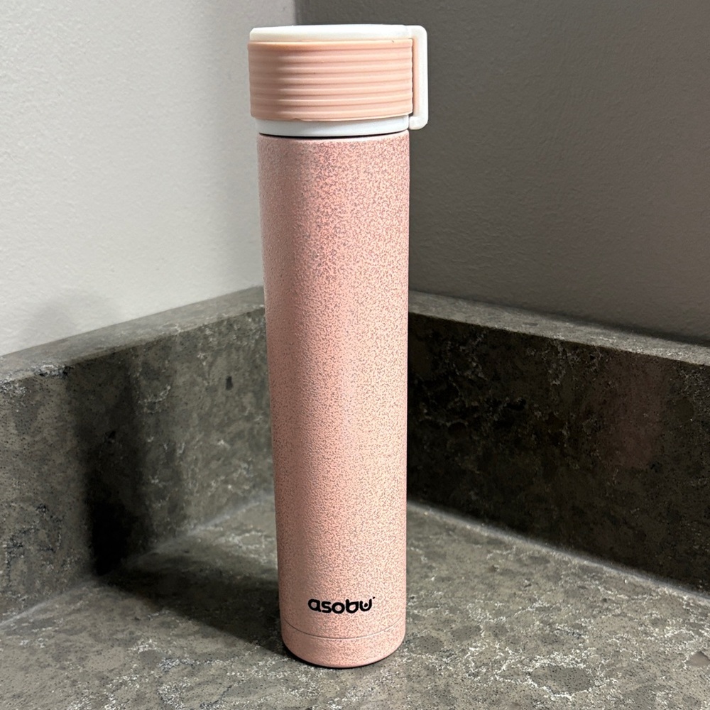 Asobu Skinny Pink Glitter Lady Flask 8 oz